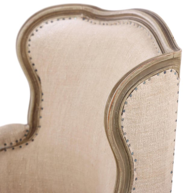 French Pair of French Painted Bergères With New Upholstery, C. 1900 For Sale - Image 3 of 7
