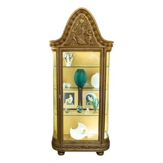 Art Nouveau Giltwood Illuminated Display Cabinet by Emile Bernaux, 1890s For Sale
