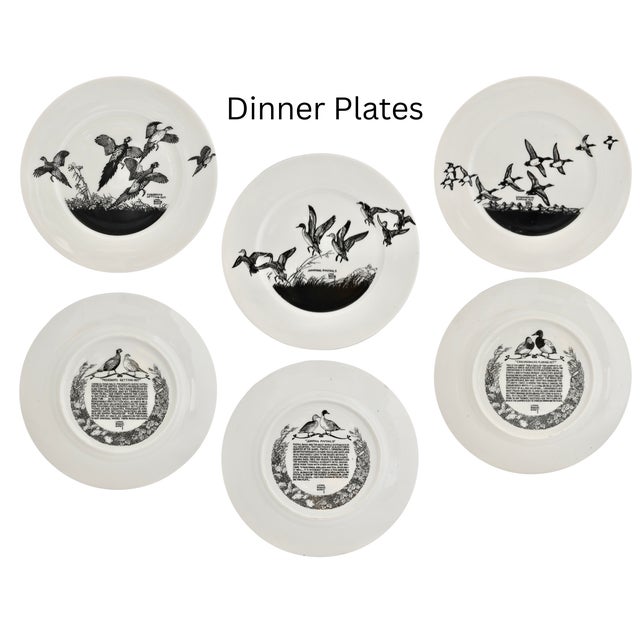 Mid 20th Century Mid 20th Century Lynn Bogue Hunt "Game Bird" Porcelain Plates, Service for 6 For Sale - Image 5 of 6