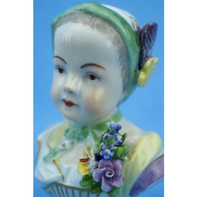 19th Century Porcelain Busts of Girls from the Imperial Manufactory of Vienna, Austria, Set of 2 For Sale - Image 11 of 18