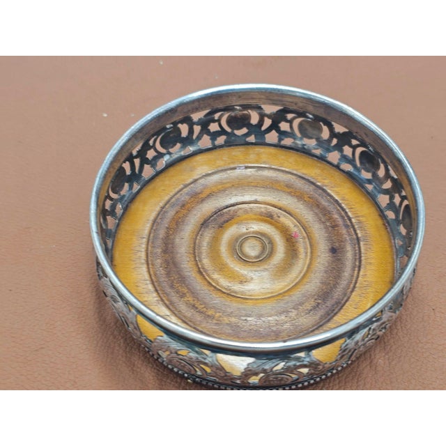 Art Nouveau champagne coaster, WMF, silver-plated, openwork, dimensions: height 4.5 cm, outside diameter 12 cm, inside...