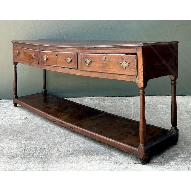 Wood Vintage 18th Century Distressed Plank Console Table For Sale - Image 7 of 14