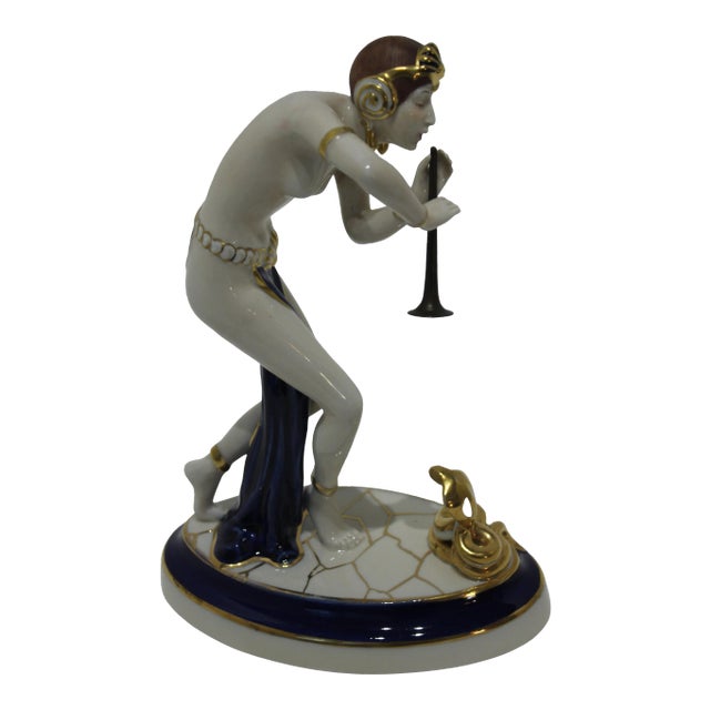 Art Deco Snake Charmer Figurine For Sale