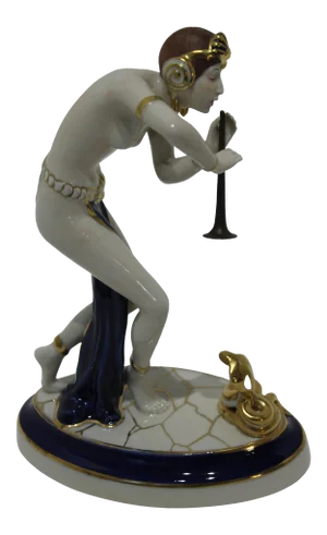 Art Deco Snake Charmer Figurine