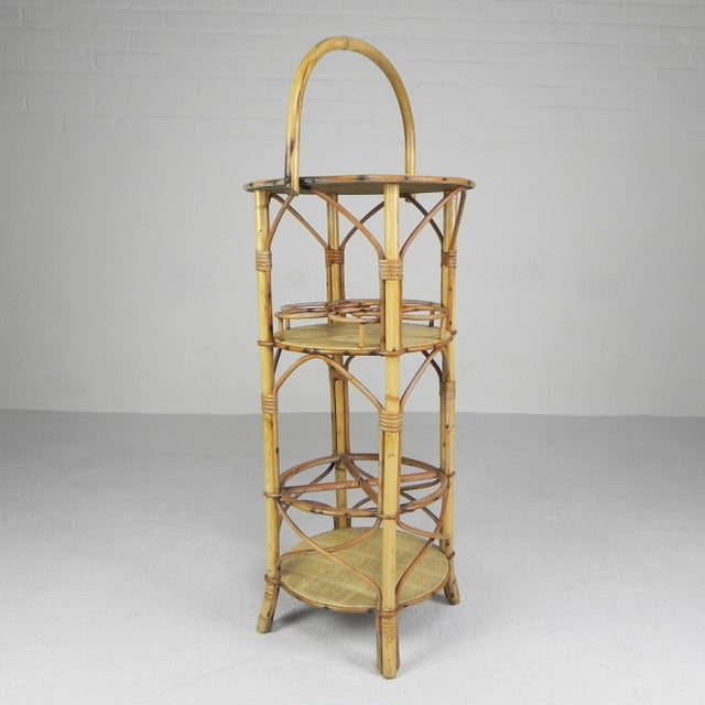 Vintage Bamboo Bottle Rack Side Table, 1950s For Sale - Image 8 of 18