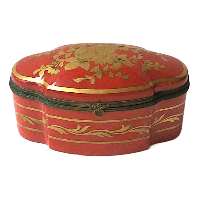 French Porcelain Jewelry Box For Sale