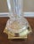 Brass Vintage Glass and Brass Column Table Lamp For Sale - Image 8 of 9