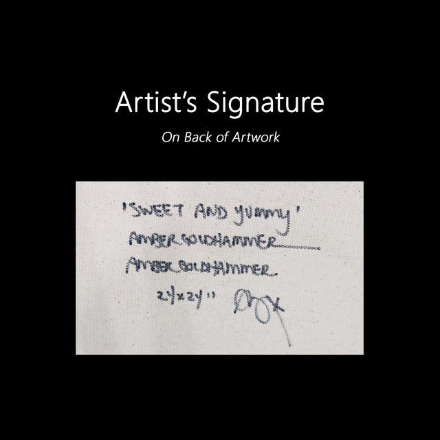 Sweet and Yummy - Pink Red Abstract Heart Graffiti Original Artwork by Amber Goldhammer For Sale - Image 9 of 9