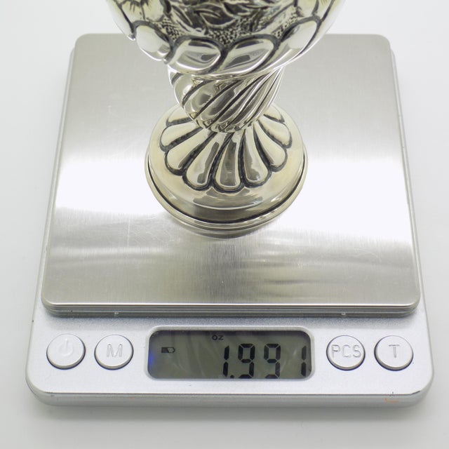 Vintage Italian Handmade Silver Vase, Palermo, Sicily, Italy, 1970s For Sale - Image 13 of 15
