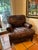 2000 - 2009 George Smith Leather Arm Chair and Ottoman For Sale - Image 5 of 6