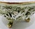 Vintage R. Capodimonte Italian Porcelain Covered Dish With Putti & Birds, Footed Green Gold Compote For Sale - Image 10 of 13