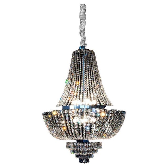 Allure 12 Lights Chandelier in Polished Chrome and Crystal by Aggiolight For Sale - Image 9 of 9