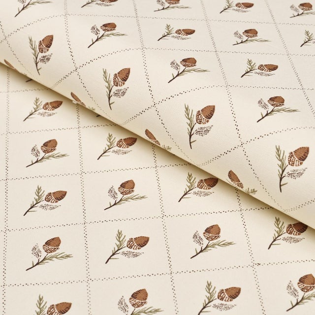 Schumacher Schumacher Holden Hand Print Fabric In Cream For Sale - Image 4 of 5