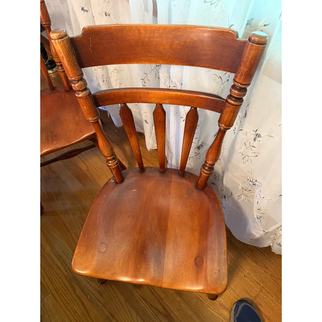 Wood Mid 20th Century Cushman of Vermont Colonial Creations Brandywine Manor Dining Room Set No. 7031, 6 Chair, Expandable Table For Sale - Image 7 of 13