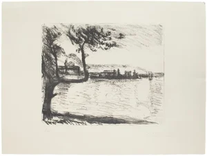 Landscape - Original Lithograph by Arturo Tosi - 20th Century 20th Century