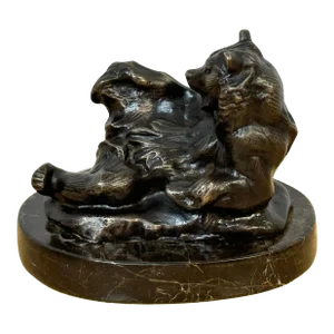 Reclining Bear, Bronze Sculpture After, Antoine-Louis Barye