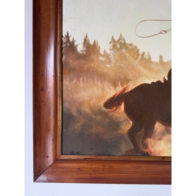 Vintage Kenneth Rustic Western Cowboy Oil on Canvas Painting – Framed For Sale - Image 12 of 15