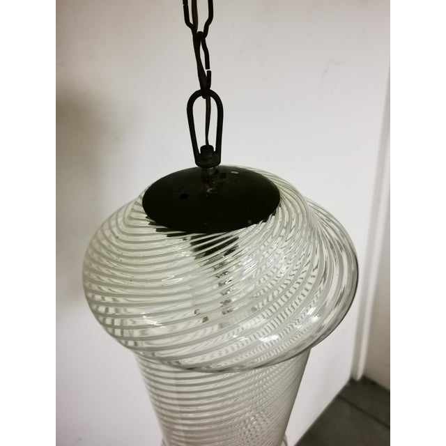 Metal Murano Glass Lantern with Twisted Canes from Capellini, 1920 For Sale - Image 7 of 9