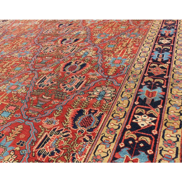 Textile Antique 19th Century Persian Malayer Rug in All Over Geometric Design For Sale - Image 7 of 9