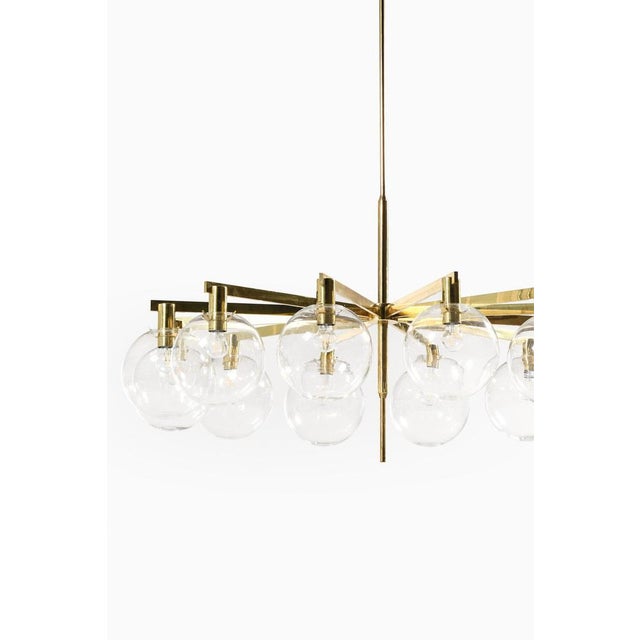 Big ceiling lamp in brass and original clear glass by hans-agne jakobsson, 1950's additional information: material: brass...