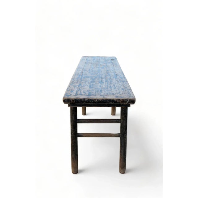 Early 21st Century Rustic Black Patina Console Table For Sale - Image 5 of 9