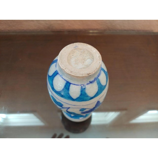Ceramic 1970s Moroccan Blue and White Urn For Sale - Image 7 of 8