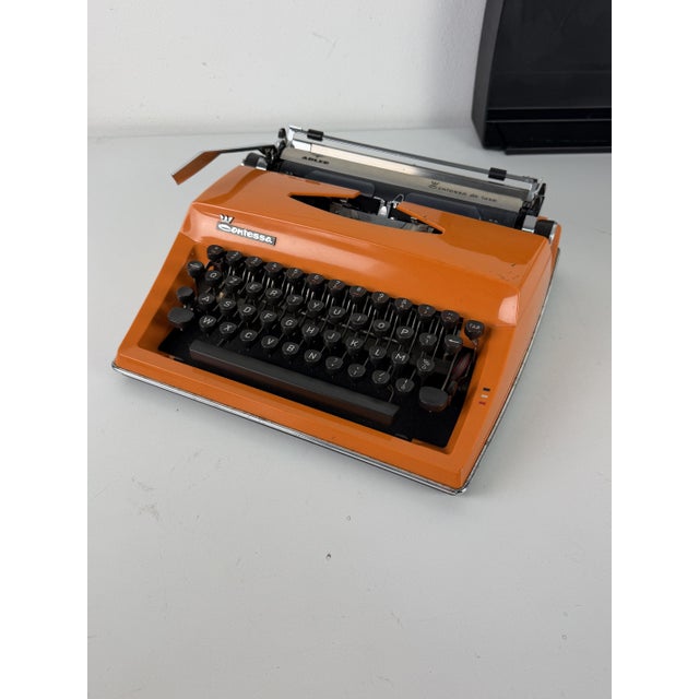 Orange Contessa Portable Typewriter from Adler, 1970s For Sale - Image 8 of 14