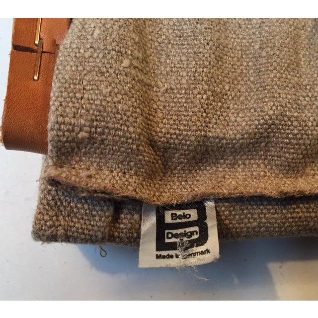 Mid-Century Modern Danish Modern Flax & Leather Wall Mounted Storage Unit from Belo Design, 1970s For Sale - Image 3 of 7