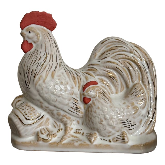 Hagi Ware Rooster and Hen Ornament by Tenryū For Sale