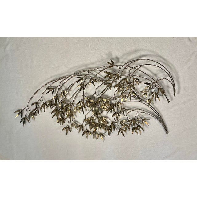 Signed Curtis Jere Wall Sculpture Windswept Metal Bamboo Leaf, Circa 1970s For Sale - Image 12 of 12