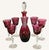Hollywood Regency Late 20th Century Nachtmann Nierstein Cranberry Red Cut Crystal Decanter 7 Wine Goblets - 8 pcs For Sale - Image 3 of 9
