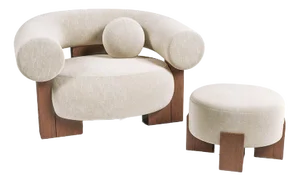 Set of Cassette Armchair & Puff by Alter Ego for Collector