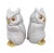 Mid-century Italian pottery owl figures. Marked "Made in Italy".