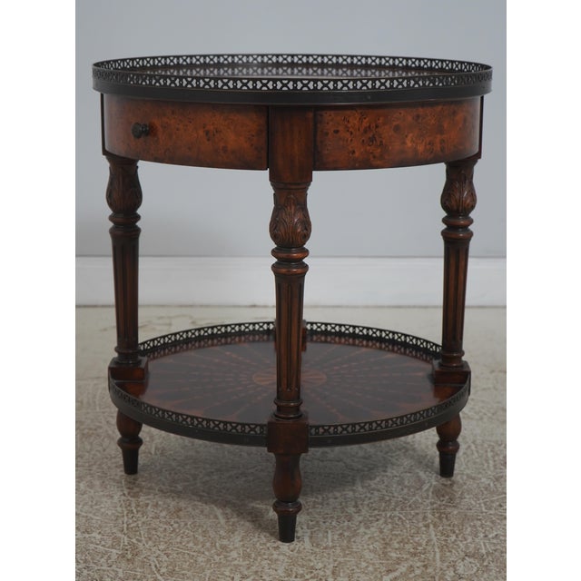 Age: Approx: 25 Years Old Details: Regency Style Gallery Top High Quality Construction Nice Inlay Work Throughout...