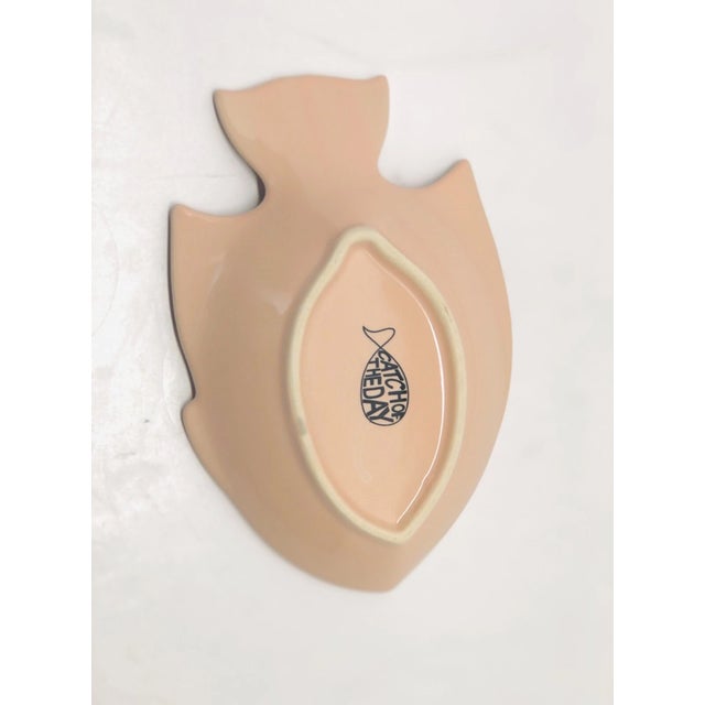 Ceramic Vintage Mid-Century Modern Fish Shaped Dinner and Side Plates Bowls -Set of 12 For Sale - Image 7 of 8