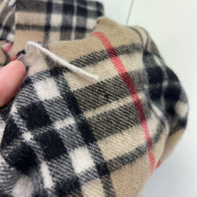 Burberry Burberry Light Brown Plaid 100% Wool Scarf For Sale - Image 4 of 10