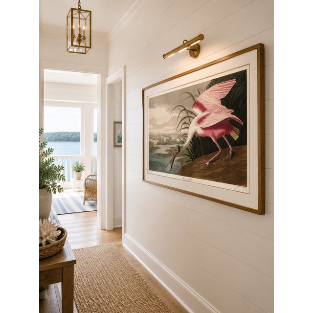 John James Audubon Roseate Spoonbill by John James Audubon, Vintage Print Reproduction, 36" × 24" For Sale - Image 4 of 6