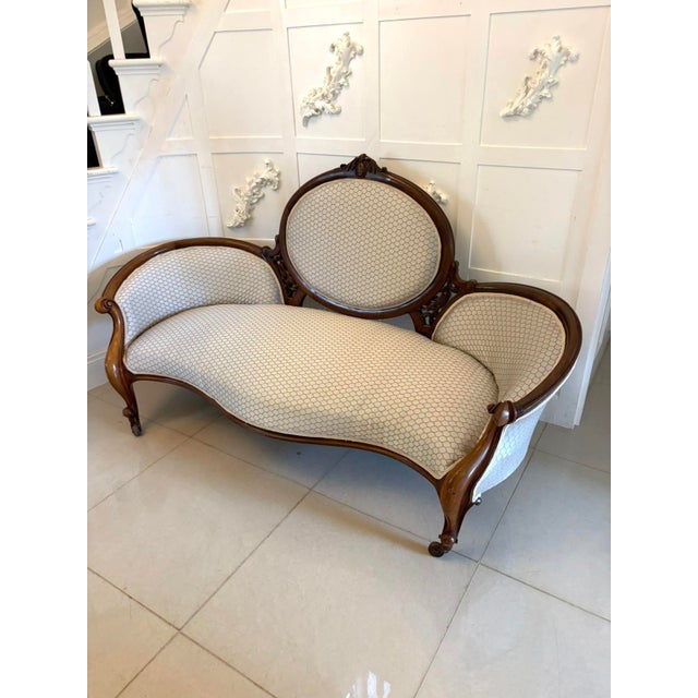 Mid 19th Century Antique Victorian Carved Walnut Salon Suite, 1850s, Set of 11 For Sale - Image 5 of 18