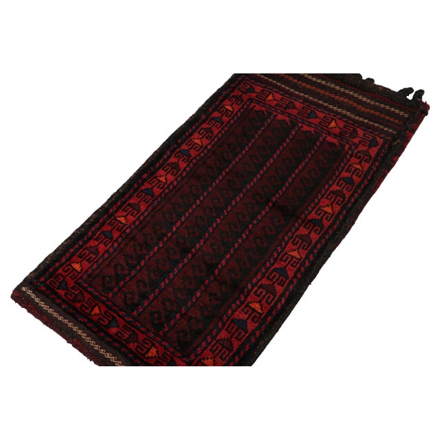 Rug & Kilim Rug & Kilim’s Baluch Scatter Rug in Burgundy and Indigo Geometric Patterns For Sale - Image 4 of 8