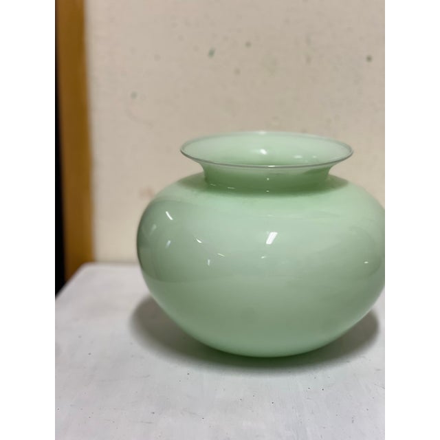 Opaque Green Glass Vase from Auras Venezia, Italy, 1970s-1980s For Sale - Image 6 of 7