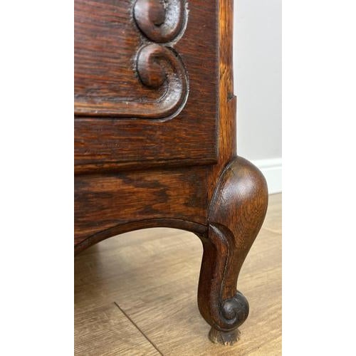 Vintage French Louis Carved Oak Chest of 4 Drawers For Sale - Image 10 of 18