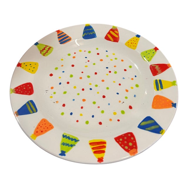 Happiest of Birthdays Ceramic Dish With Birthday Hat Details For Sale