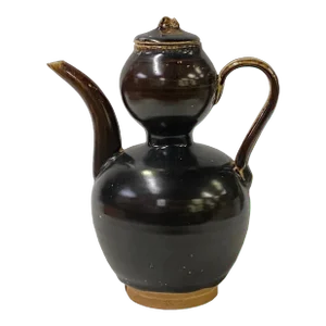 Chinese Ware Brown Glaze Pattern Ceramic Jar Vase Display Art
