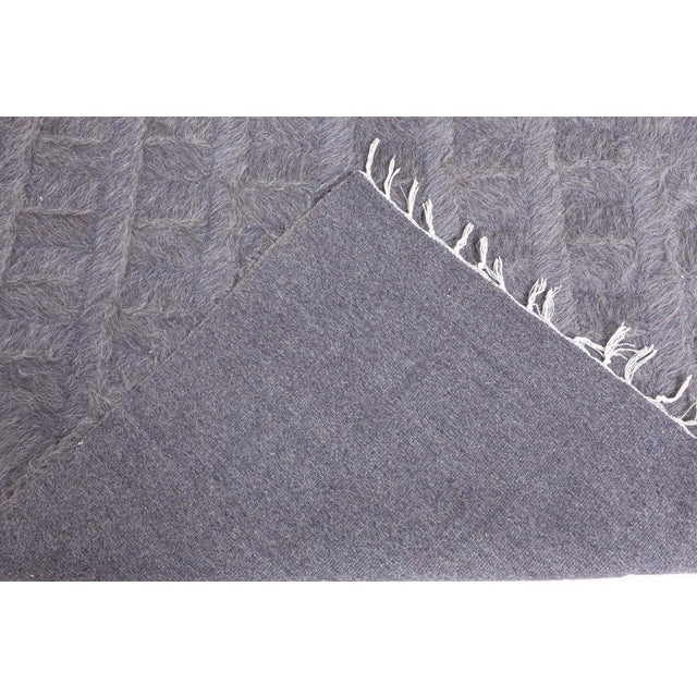 Animal Skin Modern Handwoven Goat Hair Runner in Solid Charcoal by Doris Leslie Blau For Sale - Image 7 of 7