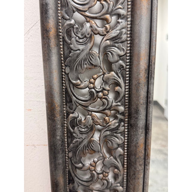Metal Botanical Rectangular Wall Mirror For Sale - Image 9 of 12