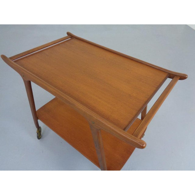 Danish Organic Teak Tea Cart, 1960s For Sale - Image 11 of 16