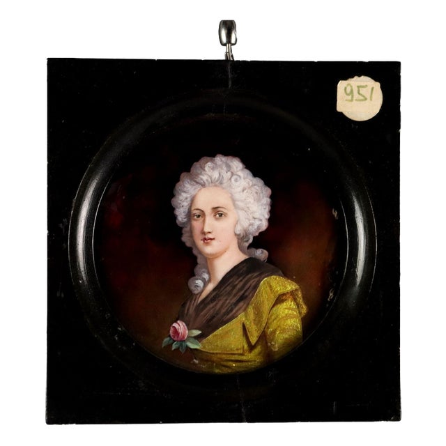 Limoges Miniature with Portrait of a Noblewoman For Sale