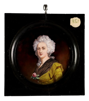 Limoges Miniature with Portrait of a Noblewoman