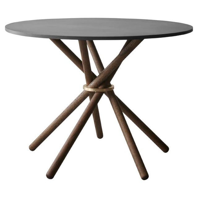 Hector Concrete Top and Dark Oak Legs Dining Table 105 by Eberhart Furniture For Sale - Image 15 of 15