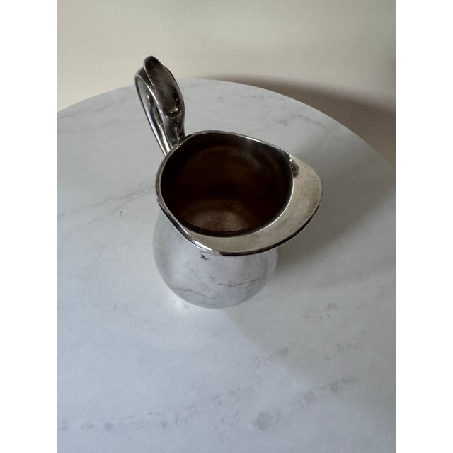 Metal Vintage Mid Century Modern Reed & Barton "Jamestown" Silver Plate Creamer Silverplate Pitcher Classic Baluster Form For Sale - Image 7 of 8